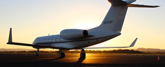 aircraft in nautical twilight